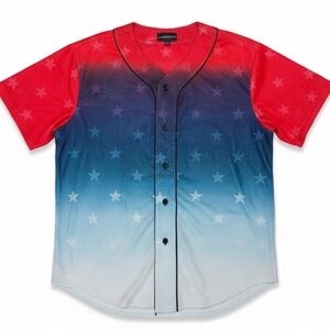 No Boundaries Men's Patriotic USA Flag Baseball Jersey - NWT - 3XL